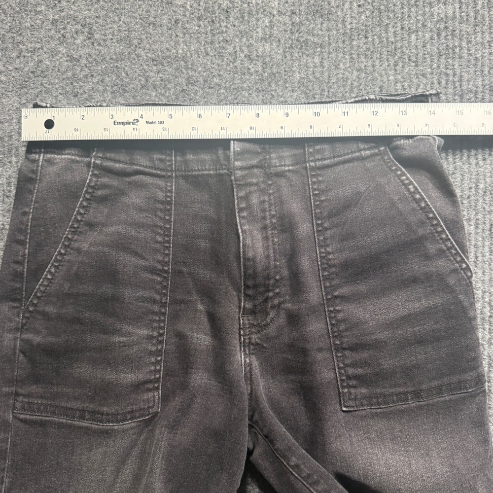 Kut From The Kloth Meg Wide Leg Jeans Womens 4 Black High Rise Distressed Boho - Picture 5 of 8